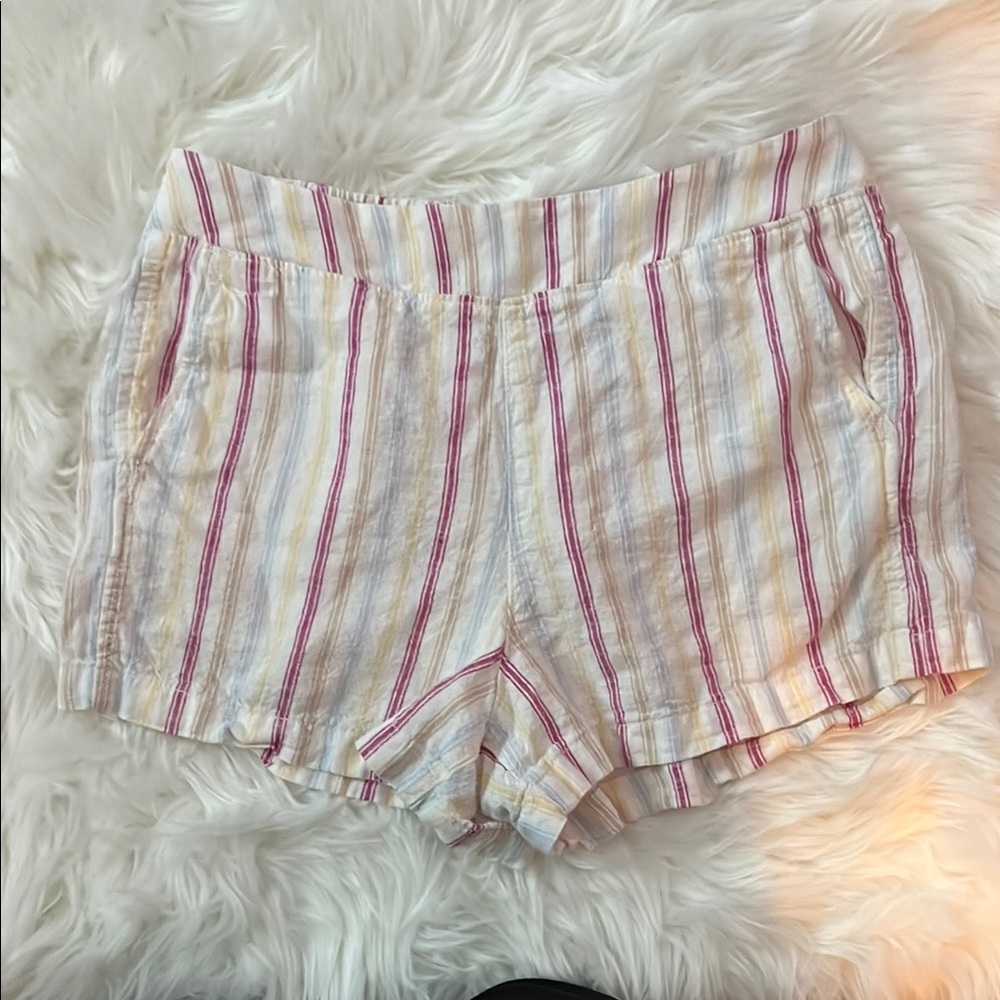 GAP Striped Linen Pull-on Shorts size large